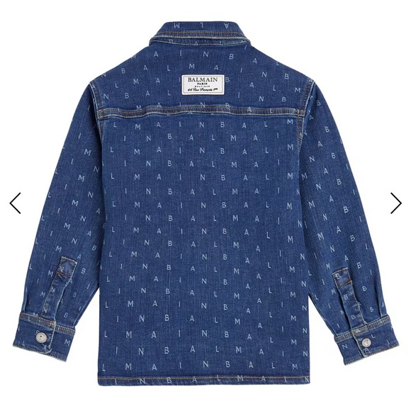 Balmain Kids Logo Denim Shirt - Picture 1 of 9